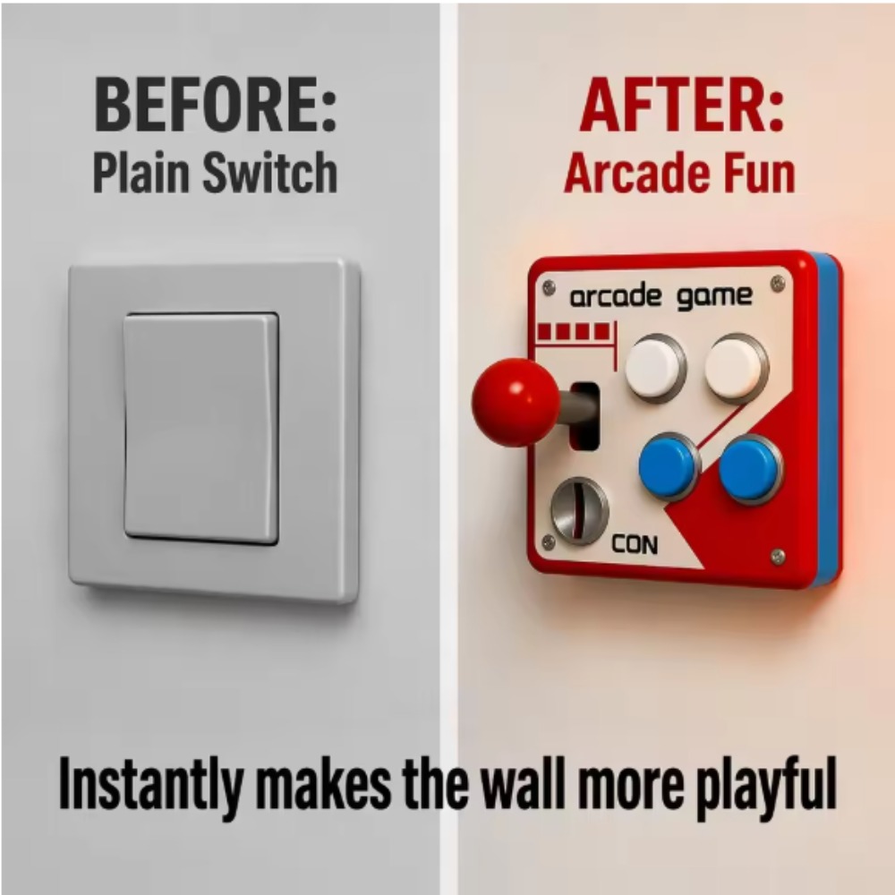 Gaming Accessories Wall - 레트로 아케이드 조이스틱 스위치 플레이트 커버,