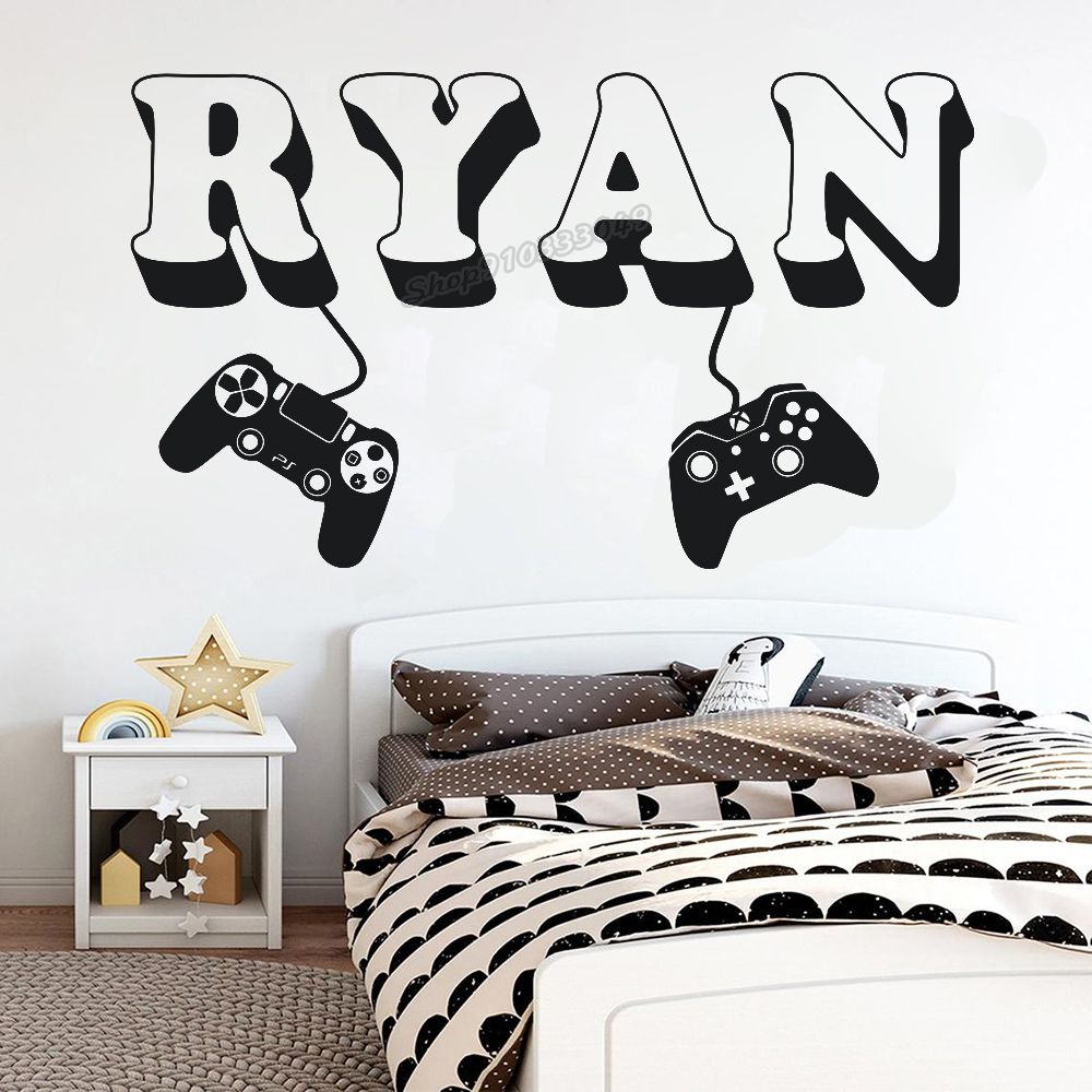 Gaming Accessories Wall - 게이머 벽 스티커 사용자 정의 이름