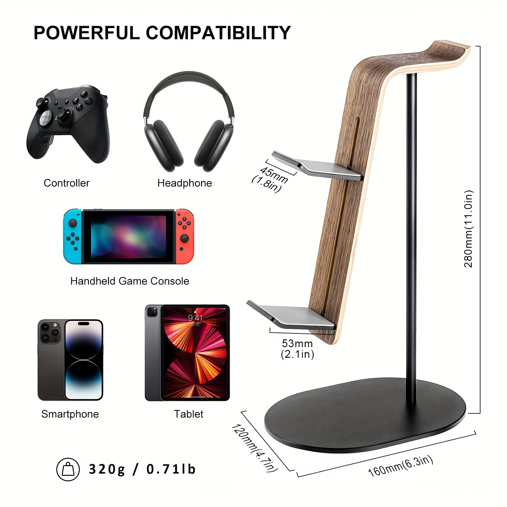 Gaming Controllers Xbox Accessories - 나무 컨트롤러 및 헤드셋 홀더, PS5