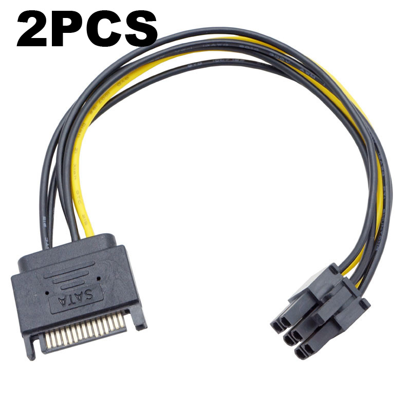 2pcs 듀얼 SATA 15핀 ~ 8핀(6+2) 6 P - Pcie Extension Cable 리뷰 및 가격
