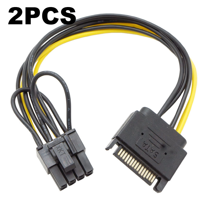 2pcs 듀얼 SATA 15핀 ~ 8핀(6+2) 6 P - Pcie Extension Cable 리뷰 및 가격