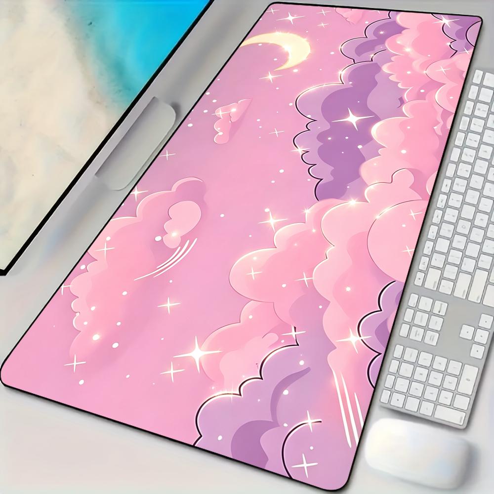 로맨틱한 핑크색 하늘과 달 마우스 패드 데스크 매트 대 - Gaming Accessories Pink 리뷰 및 가격