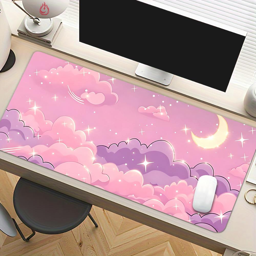 로맨틱한 핑크색 하늘과 달 마우스 패드 데스크 매트 대 - Gaming Accessories Pink 리뷰 및 가격