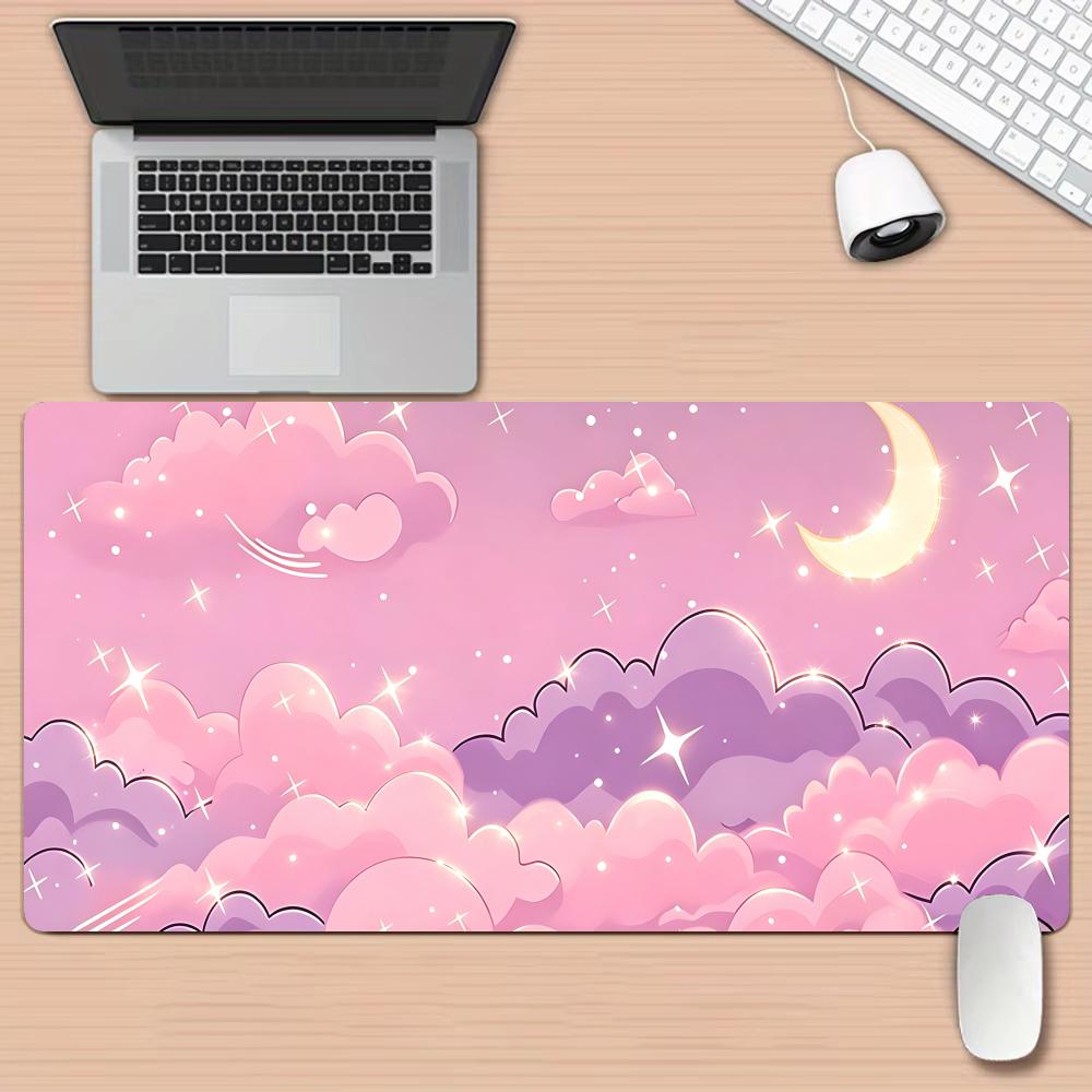로맨틱한 핑크색 하늘과 달 마우스 패드 데스크 매트 대 - Gaming Accessories Pink 리뷰 및 가격