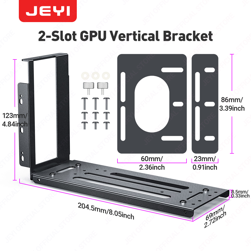 JEYI 수직 그래픽 카드 장착 브래킷 2/3 슬롯 알 - Pcie Extension Cable 리뷰 및 가격