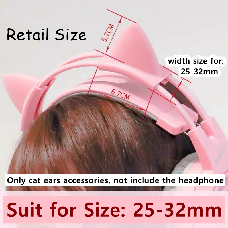 핑크 실리콘 고양이 귀 펜던트 헤드폰 무선 유선 헤드셋 - Gaming Accessories Pink 리뷰 및 가격